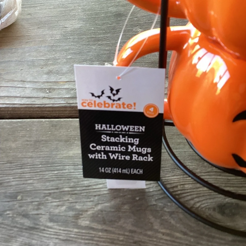 Celebrate! Halloween Stacking Mugs in a Rack - set of 4